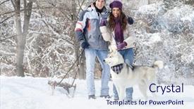  Presentation with young happy couple - Slides featuring animals need - happy young couple walking background and a sky blue colored foreground