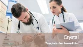  Presentation with clinic observation day - PPT layouts enhanced with respiration animals - veterinarians in clinic examining cat background and a coral colored foreground