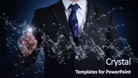  Presentation with blue - Presentation theme consisting of animated - businessman standing and pointing background and a wine colored foreground