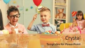  Presentation with animated birthday - Amazing theme having animated - children's funny birthday party backdrop and a yellow colored foreground