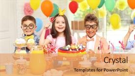  Presentation with animated birthday - PPT theme enhanced with animated - children's funny birthday party background and a coral colored foreground