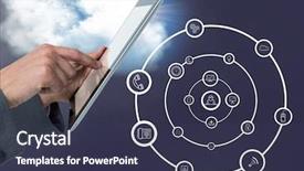  Presentation with using digital tablet - Theme with animated - close-up of man using digital background and a tawny brown colored foreground