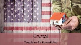  Presentation with american flag - Colorful presentation design enhanced with animated - close up of soldier holding backdrop and a coral colored foreground