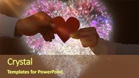  Presentation with shape heart - Cool new slides with animated - couple holding paper heart shape backdrop and a tawny brown colored foreground