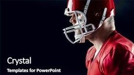  Presentation with football - Audience pleasing slide set consisting of animated - determined anerican football player standing backdrop and a black colored foreground