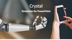  Presentation with robotic - PPT layouts featuring animated - digital composite image of robotic background and a dark gray colored foreground