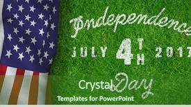  Presentation with happy image - Theme consisting of animated - digitally generated image of happy background and a forest green colored foreground