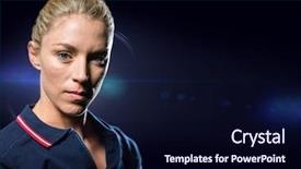  Presentation with basketball female blue - Theme having animated - female athlete against blue flare background and a wine colored foreground