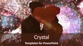  Presentation with young happy couple - Audience pleasing PPT layouts consisting of animated - happy young couple holding heart backdrop and a wine colored foreground