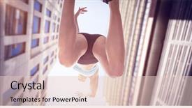  Presentation with low angle view of volleyball - Audience pleasing PPT layouts consisting of animated - low angle female athlete jumping backdrop and a lemonade colored foreground