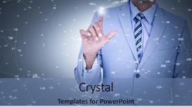  Presentation with newborn hearing screen why is it important - Audience pleasing PPT theme consisting of animated - midsection of businessman touching invisible backdrop and a teal colored foreground