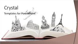  Presentation with open book - Presentation consisting of animated - open book with drawings isolated background and a white colored foreground