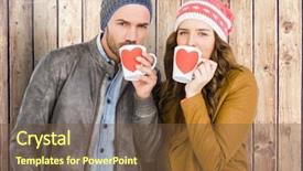  Presentation with cup coffee - Audience pleasing theme consisting of animated - portrait of couple having backdrop and a tawny brown colored foreground