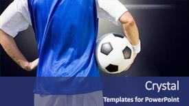  Presentation with football - Slides with animated - rear view of football player background and a ocean colored foreground