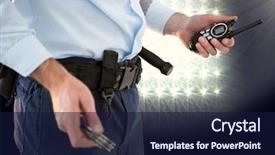  Presentation with netwok security - Audience pleasing PPT theme consisting of animated - security man with stadium lights backdrop and a navy blue colored foreground
