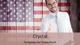  Presentation with independence day - Beautiful slide set featuring animated - smiling businessman offering his hand backdrop and a coral colored foreground