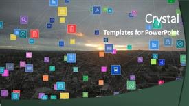  Presentation with animated technology - Slides with animated - technology icons against high angle background and a gray colored foreground