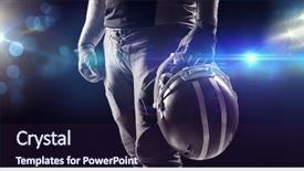  Presentation with american football and helmet on field - Amazing slide set having animated - view of spotlights against american backdrop and a wine colored foreground