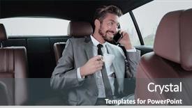  Presentation with animated - PPT layouts featuring animated - young businessman having a coffee background and a dark gray colored foreground