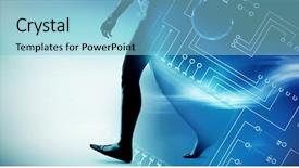  Presentation with circuit board - Presentation theme consisting of animated abstract - circuit board against white background background and a light blue colored foreground