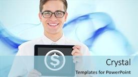  Presentation with abstract animated - Presentation theme enhanced with animated abstract - digital composite of dollar glass background and a light blue colored foreground