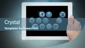  Presentation with composite - Cool new presentation theme with animated abstract - digital composite of hand holding backdrop and a ocean colored foreground