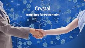  Presentation with animated technology - PPT theme consisting of animated abstract - digital composite of handshake technology background and a ocean colored foreground