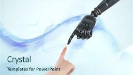  Presentation with composite - Colorful PPT theme enhanced with animated abstract - digital composite of human backdrop and a sky blue colored foreground