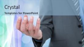  Presentation with effect - Beautiful PPT layouts featuring animated abstract - hand holding and interacting backdrop and a light blue colored foreground