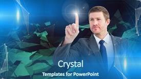  Presentation with effect - Audience pleasing presentation design consisting of animated abstract - man touching and interacting backdrop and a ocean colored foreground