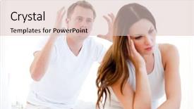  Presentation with animated - Beautiful slides featuring animated angry - caucasian couple argumenting backdrop and a lemonade colored foreground