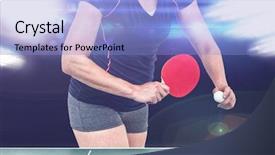  Presentation with table tennis - Amazing PPT layouts having animated ball - composite image of female athlete backdrop and a light blue colored foreground