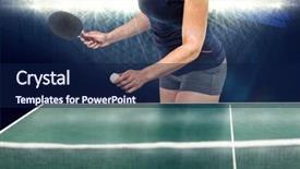  Presentation with table tennis - Cool new slides with animated ball - composite image of female athlete backdrop and a navy blue colored foreground