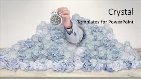  Presentation with alarm - Beautiful slides featuring animated ball - hand holding alarm clock backdrop and a sky blue colored foreground