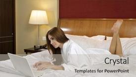  Presentation with looking up at trees from ground - PPT layouts enhanced with animated brain - beautyful brunette woman looking background and a mint green colored foreground