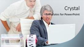  Presentation with brain computer - Amazing PPT theme having office computer stationery store - set of three bright- colored backdrop and a sky blue colored foreground