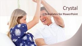  Presentation with young man holdng laptop on lap money - Cool new theme with animated brain - mirthful couple using a laptop backdrop and a lemonade colored foreground