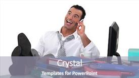  Presentation with animated pollution - Presentation enhanced with animated businessman at his desk background and a gray colored foreground