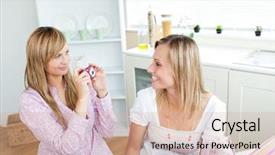  Presentation with animated birthday - Slides with animated candles - two glowing female friends taking background and a soft green colored foreground