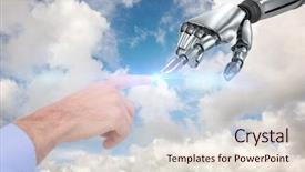  Presentation with animated - Amazing slides having animated business - 3d hand of a businessman backdrop and a lemonade colored foreground