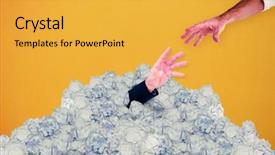  Presentation with trophy award hand holding - Slides with animated ball - businessman holding hand background and a yellow colored foreground