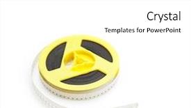  Presentation with tape - PPT layouts consisting of animated cartoon - old 8mm tape strip background and a white colored foreground