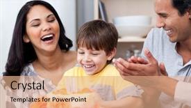  Presentation with happy birthday - Slides with animated celebration - happy family celebrating a birthday background and a coral colored foreground