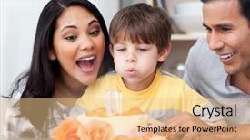  Presentation with animated birthday - Beautiful PPT theme featuring animated celebration - smiling family celebrating a birthday backdrop and a lemonade colored foreground