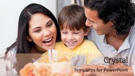  Presentation with animated birthday - Colorful theme enhanced with animated celebration - united family celebrating a birthday backdrop and a coral colored foreground