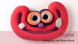  Presentation with eyes - Amazing PPT layouts having animated-character-plasticine-face backdrop and a red colored foreground