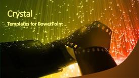  Presentation with fiber optics - Slide deck with animated clip arts - fiber optics background with lots background and a tawny brown colored foreground