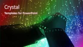  Presentation with optical - Colorful PPT theme enhanced with animated clip arts - fibre optical backdrop and a tawny brown colored foreground