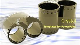  Presentation with film strip - Theme consisting of animated clip arts - film strip in front background and a tawny brown colored foreground