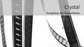  Presentation with film strip - Beautiful PPT theme featuring animated clip arts - film strip backdrop and a light gray colored foreground